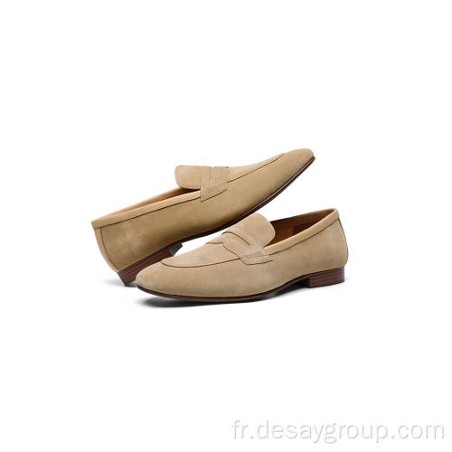 Chaussure homme en daim de vache souple